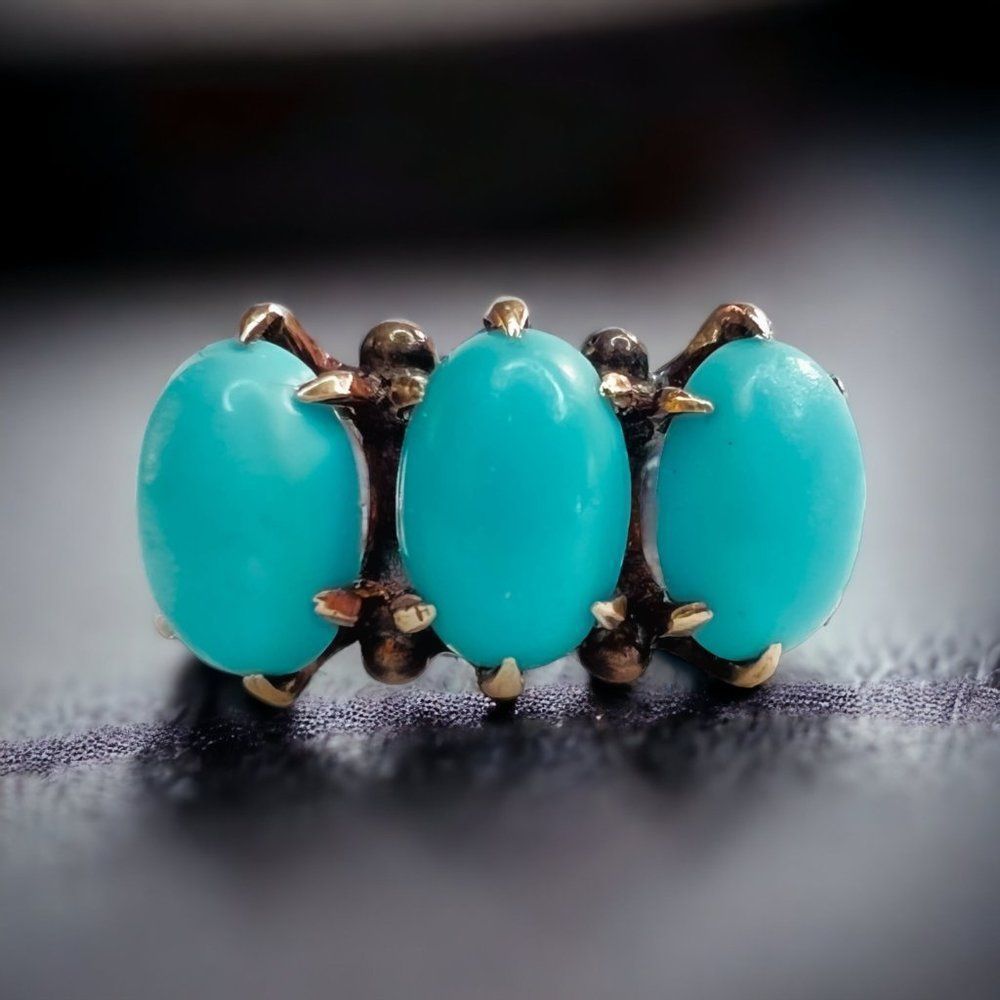 Estate Turquoise Three-Stone Ring